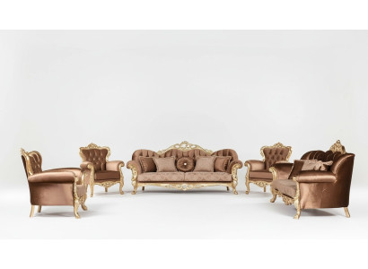 Sofagarnitur 3+3+1+1 Sitzer Couchtisch Sofa Sofas Sessel Luxus Garnitur Set 5tlg