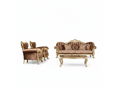 Sofagarnitur 3+1+1 Sitzer Luxus Garnitur Sofa Sofas Sessel Set Barock Wohnzimmer