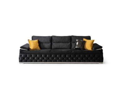 Dreisitzer Couch Design Sofa Moderne 4er Sitz Sofas Zimmer Möbel Schwarz Polster