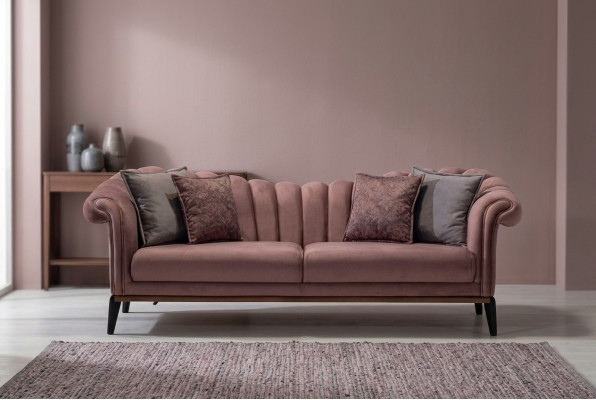 Dreisitzer Luxus 3 Sitzer Couch Polster Sofa Leder Stoff Textil Couchen Neu