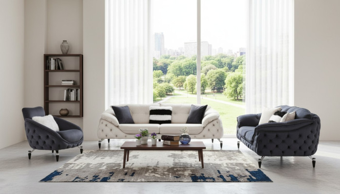 Grüne Chesterfield Couch Stoff Sofa Couch Möbel Luxus Einrichtung Sofas Couchen