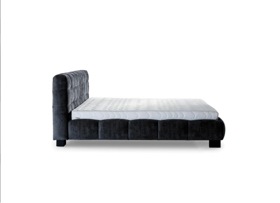 Bett Grau Schlafzimmer Möbel Textil Design 160x200cm Betten Samt