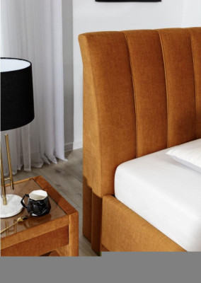 Bett Orange Schlafzimmer Polster Möbel Textil Moderner Stil Betten