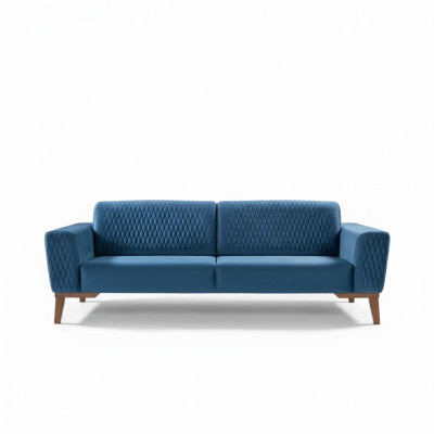 Blaue Dreisitzer Couch Couchen Sofa Elegante Sitzmöbel Sofa Wohnzimmer Neu Samt