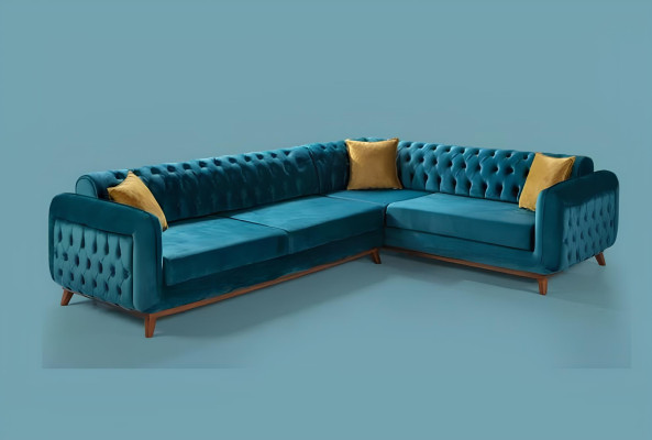 Ecksofa L-form Textil Luxus Sofa Wohnlandschaft Polster Couch Möbel