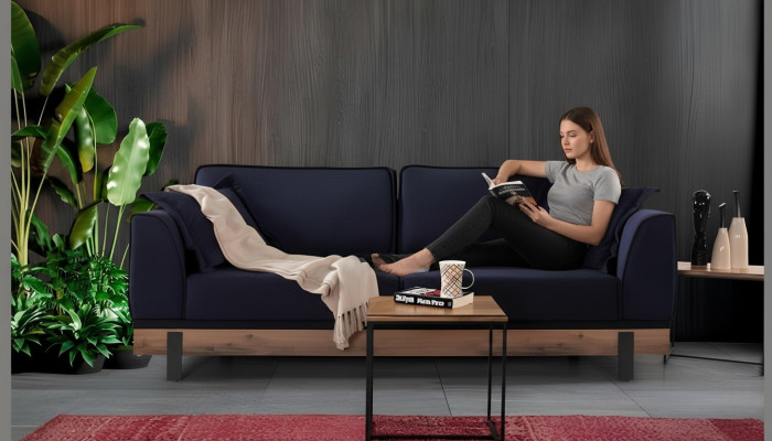 Design Dreisitzer Couch Polster Sofa Moderne Sofas Zimmer Schwarz