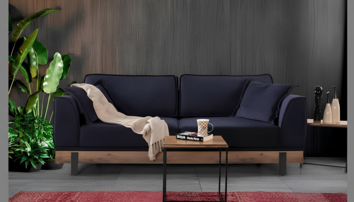 Design Dreisitzer Couch Polster Sofa Moderne Sofas Zimmer Schwarz