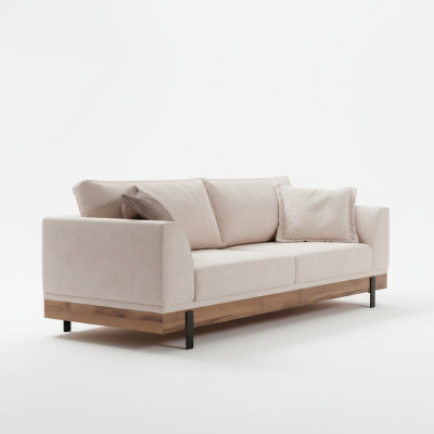 Design Couch 3 Sitz Polster Sofa Moderne Sofas Zimmer Möbel Beige