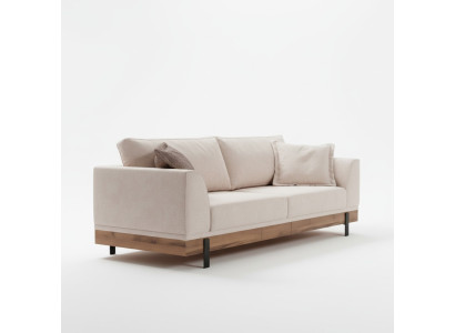 Design Couch 3 Sitz Polster Sofa Moderne Sofas Zimmer Möbel Beige