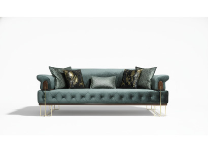 Sofa 3 Sitz Sofas Sitz Design Couch Dreisitzer Luxus Metall mit Textil
