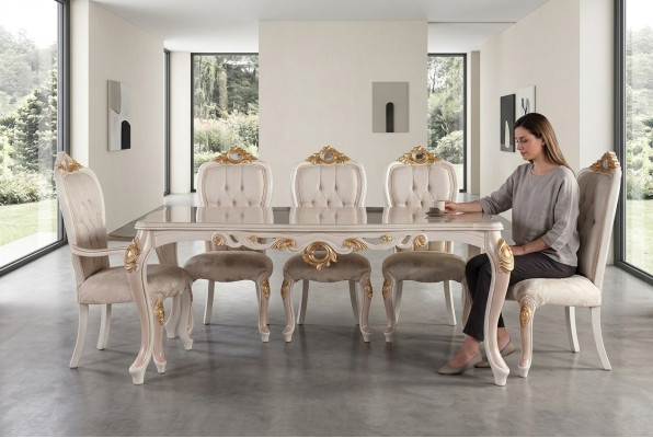 Esszimmer Esstisch Stuhl Luxus Garnitur Esszimmerstuhl Tisch Tische Holz Gruppe