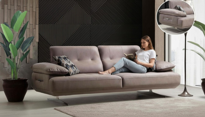 Italienische Stil Möbel Dreisitzer Couch Polster Sofa Luxus Couchen Textil Stoff