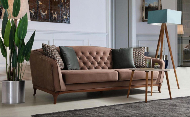 Garnitur Sofagarnitur Luxus Sofa 4+1 Sitz Gruppe Wohnzimmer Stoff Design Möbel