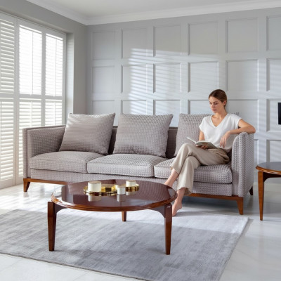Garnitur Sofa 3 Sitzer Couchtisch Sofas Dreisitzer Stoff Tisch Luxus Modern 2tlg