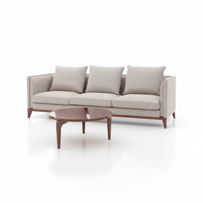 Garnitur Sofa 3 Sitzer Couchtisch Sofas Dreisitzer Stoff Tisch Luxus Modern 2tlg