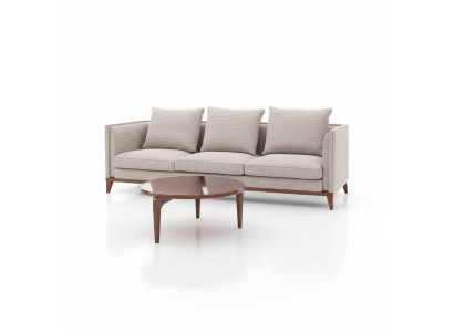 Garnitur Sofa 3 Sitzer Couchtisch Sofas Dreisitzer Stoff Tisch Luxus Modern 2tlg