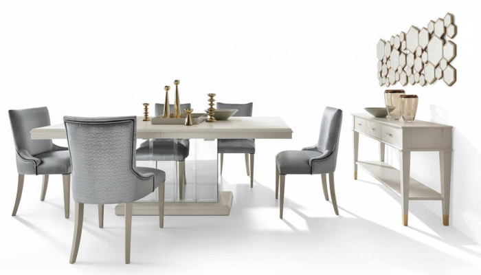 Tisch Säulen Esszimmer Tisch Essgarnitur Esstisch Stuhl Essgruppe Stühle 6tlg.