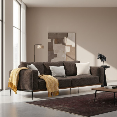 Dreisitzer Sofa 3 Sitzer Stoff Modern Sofas Design Wohnzimmer Grau