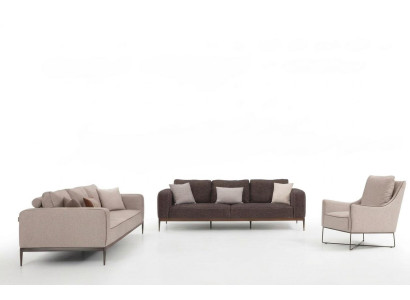 Komplette Couchgarnitur Sofagarnitur Sofa 321 Sitzer Stoff Set Beige