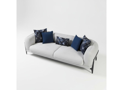 Moderner Dreisitzer Stoffmöbel Wohnzimmer Couch Designermöbel Sofas