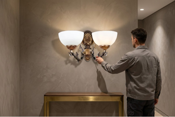 Wandlampe Wandleuchten Wandleuchte Lüster Wand Lampen Braun Klassischе