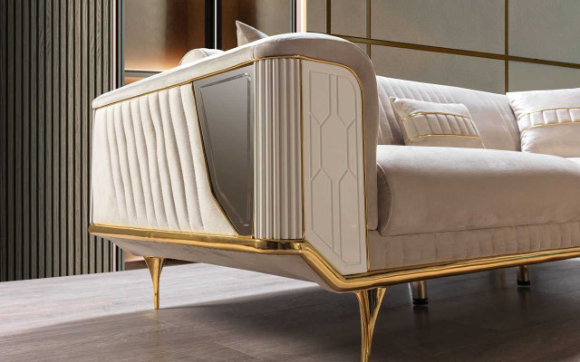 Polster Designer Möbel Dreisitzer Sofa 3 Sitzer Sofas Luxus Textil