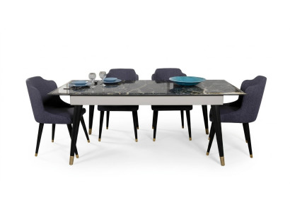 Luxus Esszimmer Tisch Design 4x Stühle Essgruppe Lehnstühle Set Garnitur Möbel