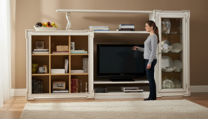 Antik Stil tv Wohnwand Fernseh Ständer Schrank Wohnwände rtv Glasschrank Möbel
