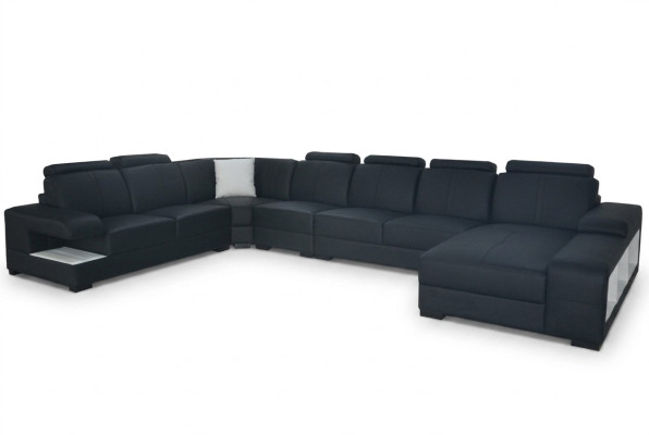 Ecksofa Design Eckgarnitur Eckcouch Sofa Couch Polster Wohnlandschaft LED USB
