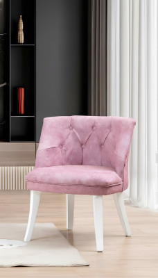Rosa Chesterfield Stuhl Exklusiver Polsterstuhl Designer Sitzmöbel 