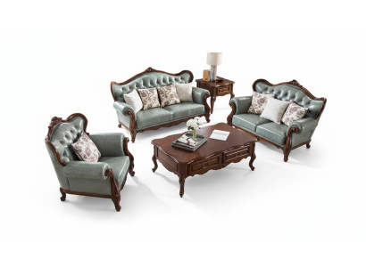 Sofagarnitur 3+2+1 Sitz Chesterfield Möbel Wohnzimmer Textil Sofa