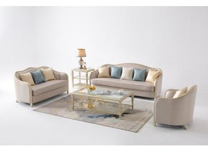 Set Design Sofas Sofagarnitur 3+2+1 Sitzer Couchen Stoff Modern Sofa