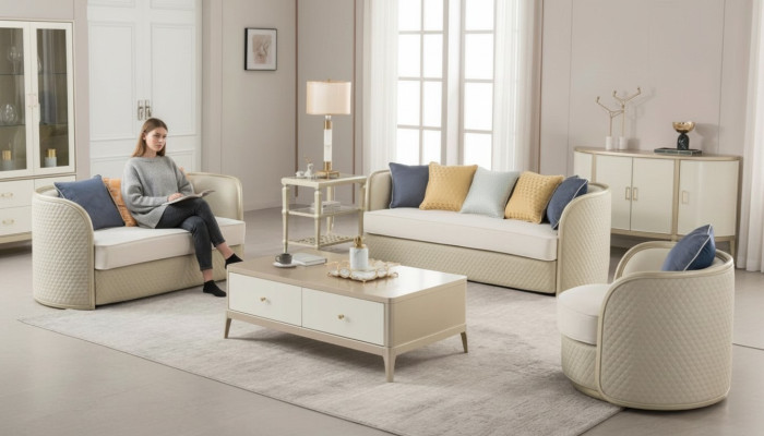 Stoffsofa Sofagarnitur 3+2+1 Sitzer Set Designersofa Couchen Modernes
