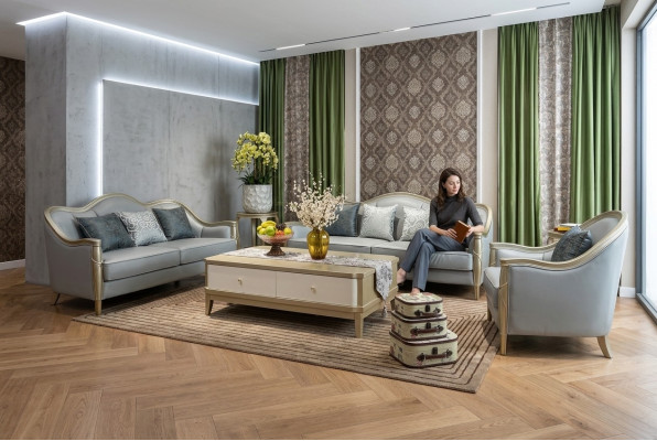 Sofagarnitur 3+2+1 Sitz Set Design Couch Sofa Polster Couchen Hotel