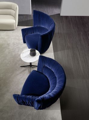 Sessel Luxus Design Möbel Blau Modern Stil Design Textil Wohnzimmer Lounge Neu