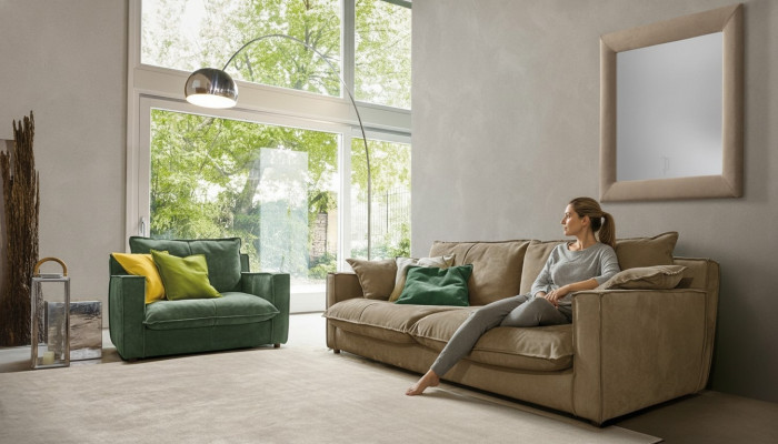Sofagarnitur 3+1 Sitzer Luxus Garnitur Set Sofas Sessel Leder Sofa Wohnzimmer