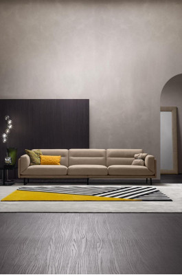 Sofa 4 Sitzer Ledersofas Luxus Design Couch Beige Luxus Polster Viersitzer xxl