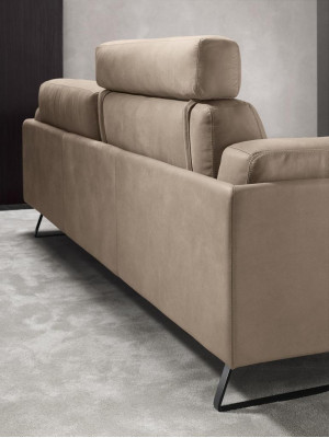 Sofa 4 Sitzer Ledersofas Luxus Design Couch Beige Luxus Polster Viersitzer xxl