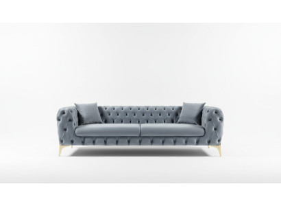 Dreisitzer Sofa Luxus Chesterfield 3 Sitzer Couches Grau Sofas Samt Neu Couch