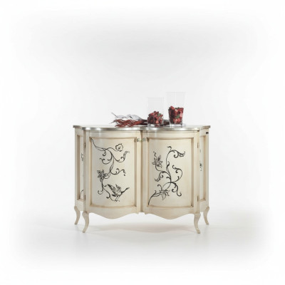 Klassisches Sideboard Holz Kommode Weiß Schrank Schränke Luxus Italienische Neu