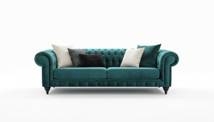Klassische Chesterfield Dreisitzer Möbel Sofa Luxus Couchen Grün 3 Sitz Sofas