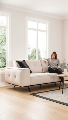 Luxus Sofa 3 Sitz Stof Wohnzimmer Modernes Design Sofas Polster Couchen