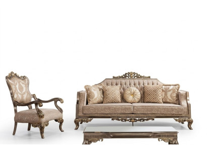 Chesterfield Sofagarnitur mit Couchtisch Sofa Set Polster Möbel 5tlg.