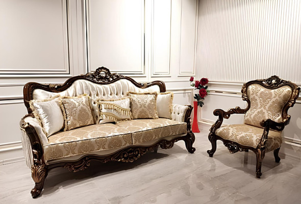 Klassische Sofagarnitur Wohnzimmer Sofa Couch Möbel einrichtung 3+1 Sitz