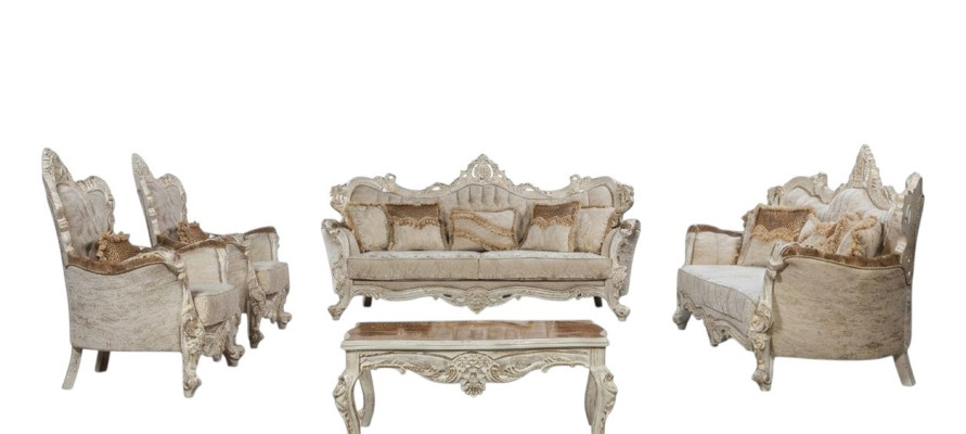 Sofagarnitur Couch Set Barock Rokoko Stil 4tlg. mit Couchtisch Möbel