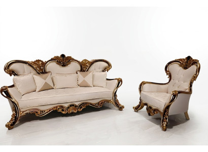 Sofagarnitur Klassisch Barock Rokoko 3+1 Sitzer Couchen Möbel Komplett