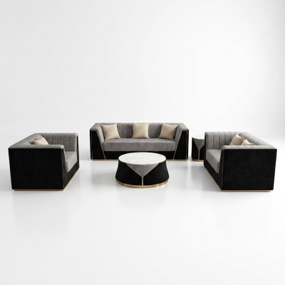 Medusa Sofagarnitur Möbel Couch Set 4tlg. Komplette Garnitur Couchtisch