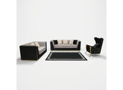 Wohnzimmer 3tlg. Sofagarnitur 3+2+1 Sitzer mit Weichem Stoffbezug Relax