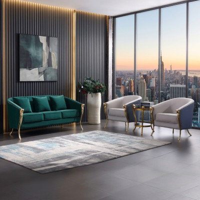 Luxus Sofagarnitur 3+1+1 Sitzer Grüne Sitzmöbel Wohnzimmer Möbel Modern