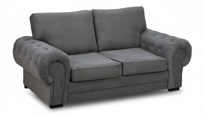 Graue Wohnzimmer Couch Polster Möbel Zweisitzer Couchen Sofas Stoff Textil